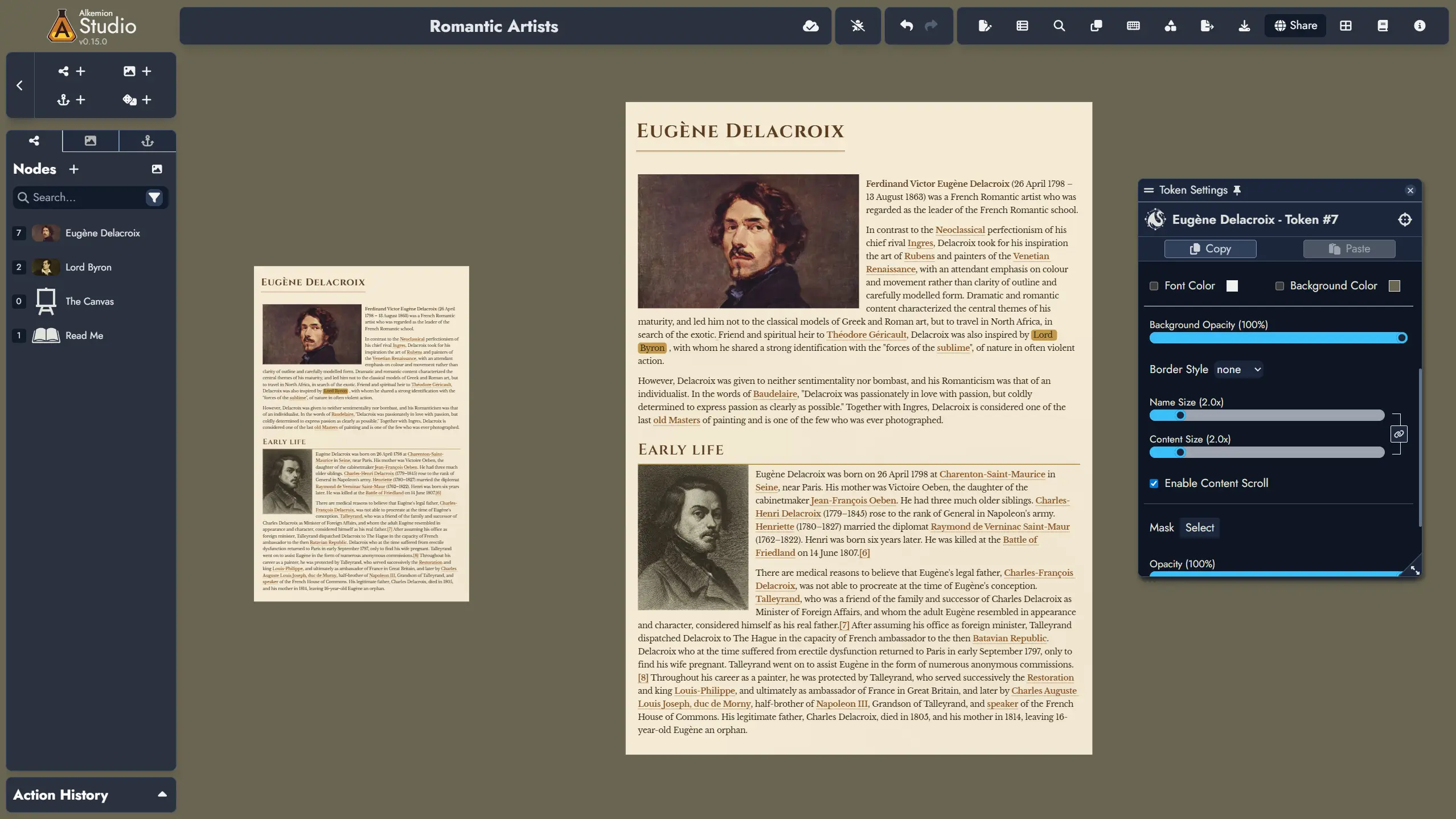Showcase of different Themes applied to Content Card Tokens